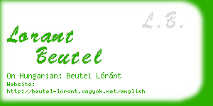 lorant beutel business card